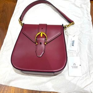 Etienne Aiger Mia Shoulder Bag Lether Burdundy